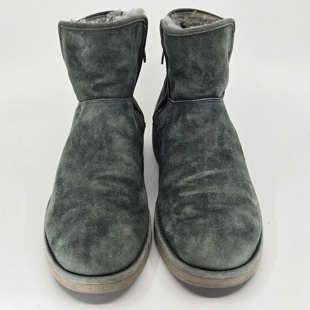 UGG Men's Freamon Zip Slate Suede Sheepskin Lined‎ Ankle Boots Sz 40 Casual Cozy